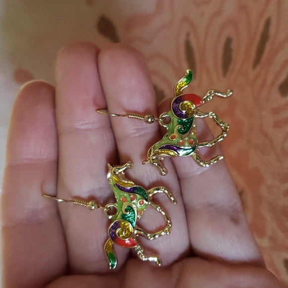 Trotting Horse Set. Horse Earrings Horse Necklace Cowgirl Colorful Rodeo Pony - Picture 4 of 13